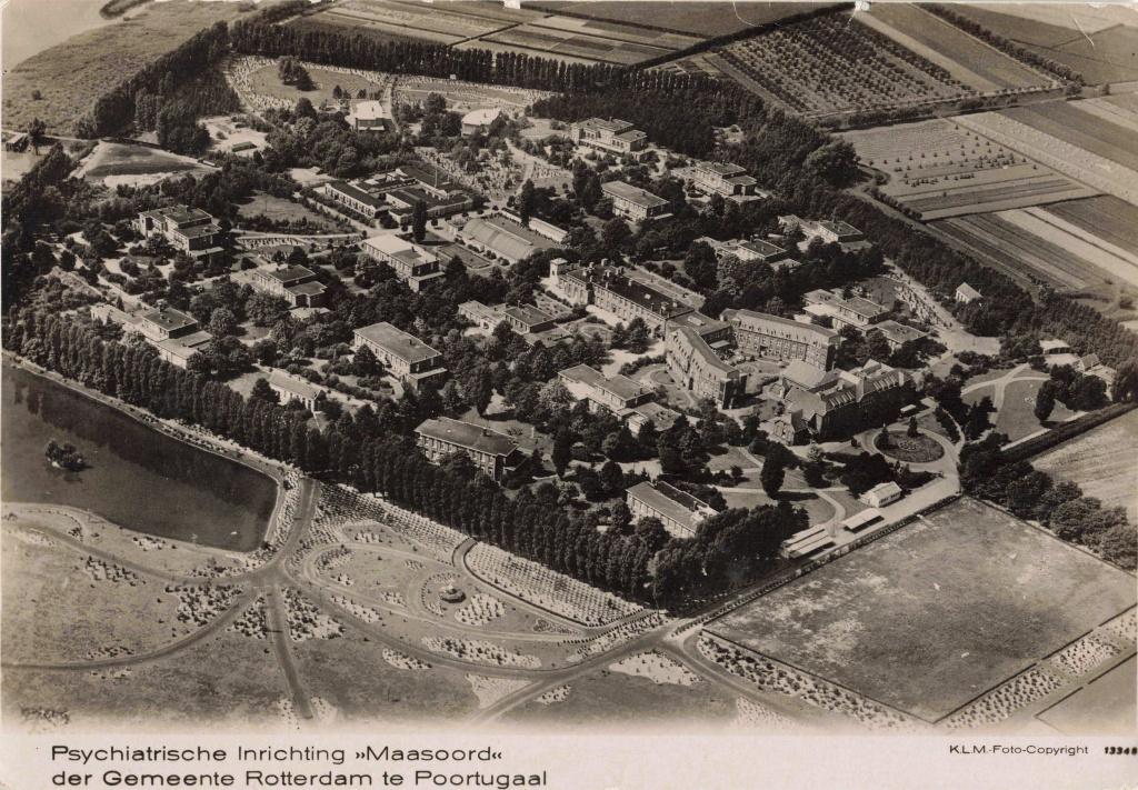 Poortugaal PsychiatrischeInrichting Maasoord Luchtfoto AT310, Ophalen, 1940 tot 1960, Ongelopen, Zuid-Holland
