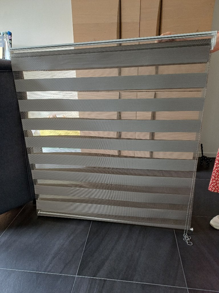 2 duo-rolgordijnen en 1 verduisteringsrolgordijn, taupe, Ophalen, Gebruikt, Inclusief montageonderdelen