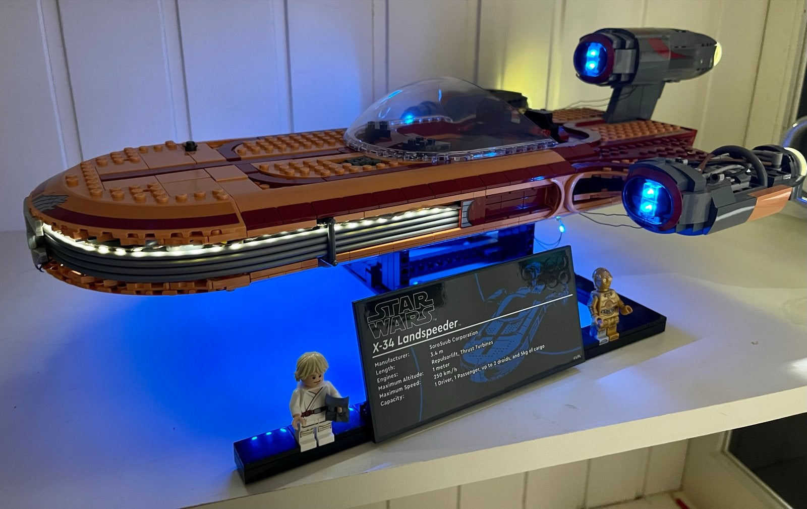LEGO 75341 Star Wars X-34 Landspeeder met verlichting, Ophalen, Zo goed als nieuw, Overige merken
