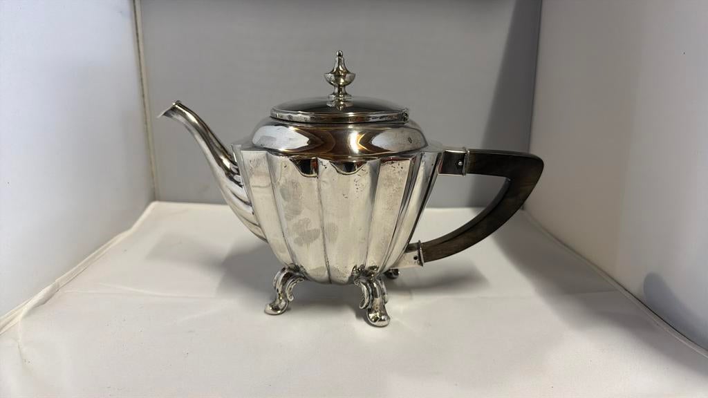 Zilveren Art Deco Theepot  830 Zilver  496 Gram  Ca. 1930, Ophalen, Zilver