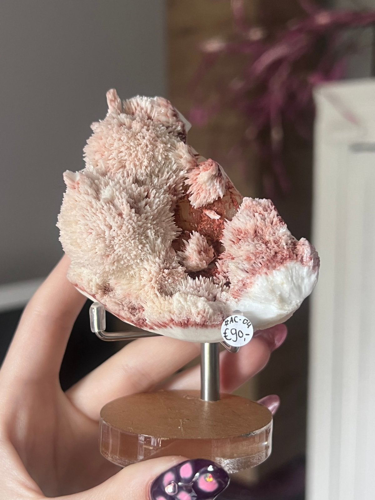 SPECIAAL STUK/ZELDZAAM: Pink Mordenite/Stilbite/Heulandite, Ophalen of Verzenden, Mineraal