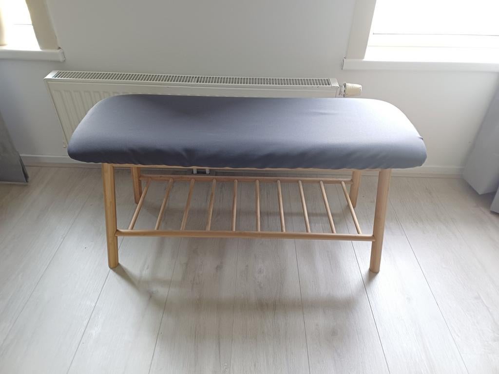 Bamboe bankje met hoes, Huis en Inrichting, Ophalen, Gebruikt, Stof, Eén