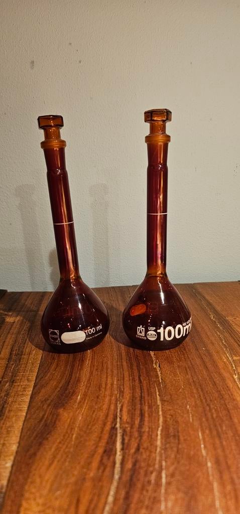 Glazen lab kolven van Schott Duran, 100 ml, Antiek en Kunst, Ophalen