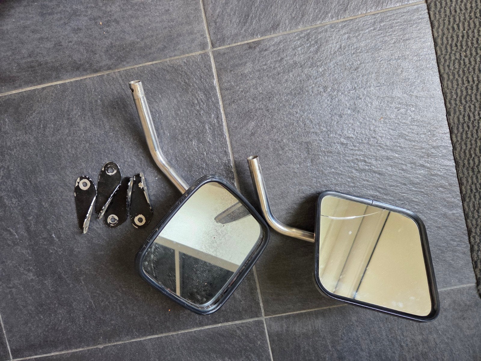 Set van 2 zijspiegels voor jeep cj 5 - één met barst, Ophalen of Verzenden, Gebruikt, Universele onderdelen