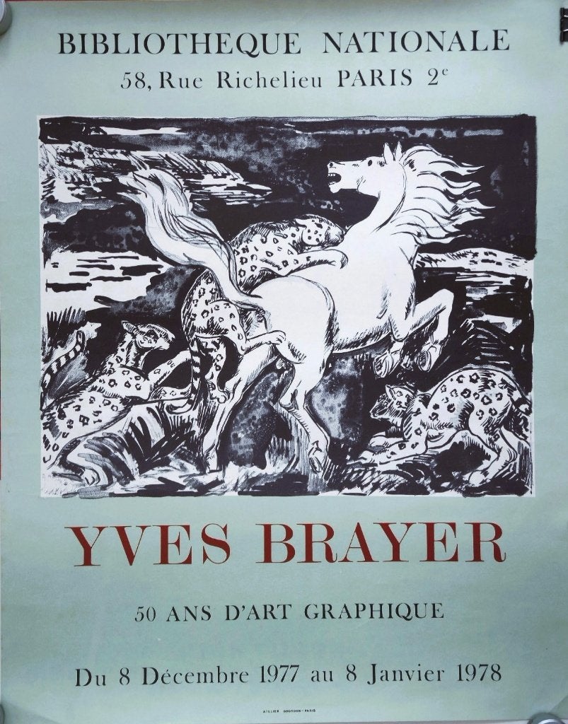 Yves Brayer poster "50 Ans d'Art Graphique", 1977, Gourdon, Ophalen, A1 t/m A3, Overige onderwerpen, Rechthoekig Staand