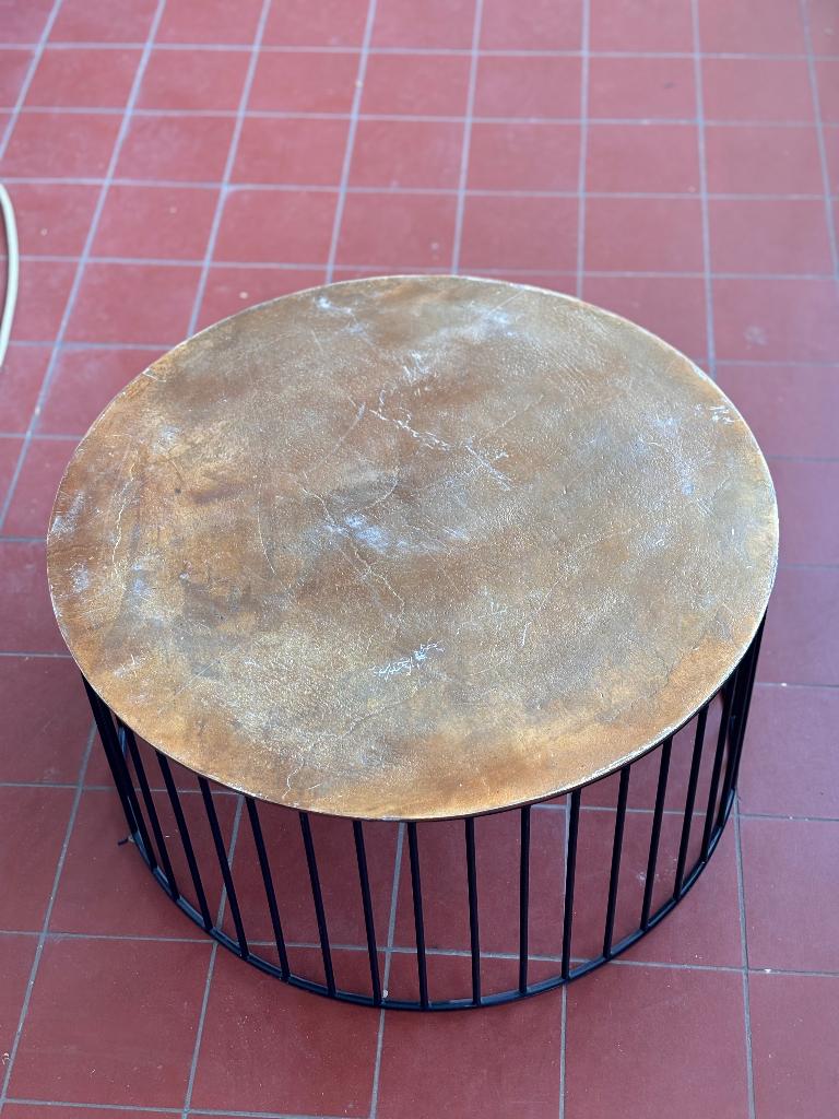 Bijzettafel Metaal Industrieel Goud Zwart, Ophalen, Minder dan 45 cm, Gebruikt, Metaal of Aluminium