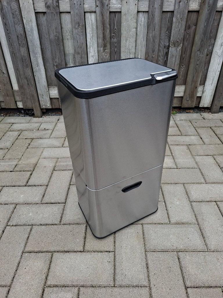 Bayt Prullenbak 60 Liter met 2 bakken, Nieuw, 40 liter of meer, Ophalen of Verzenden, Rvs