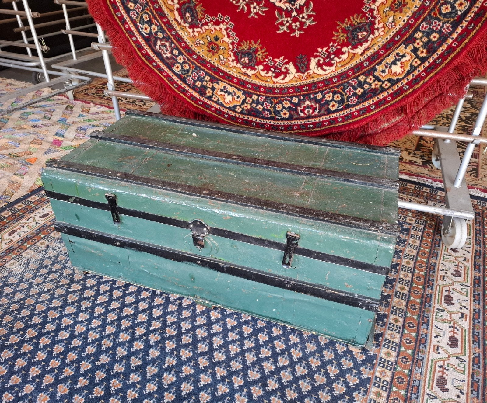 The real deal! J40-50 Schipkoffer Hutkoffer Indonesië. Zie,, Antiek en Kunst, Antiek | Woonaccessoires, Ophalen