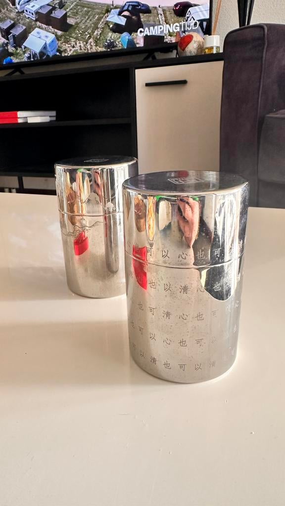 Alessi theeblikjes (inox 18/10), Overige materialen, Overige kleuren, Ophalen of Verzenden, Zo goed als nieuw