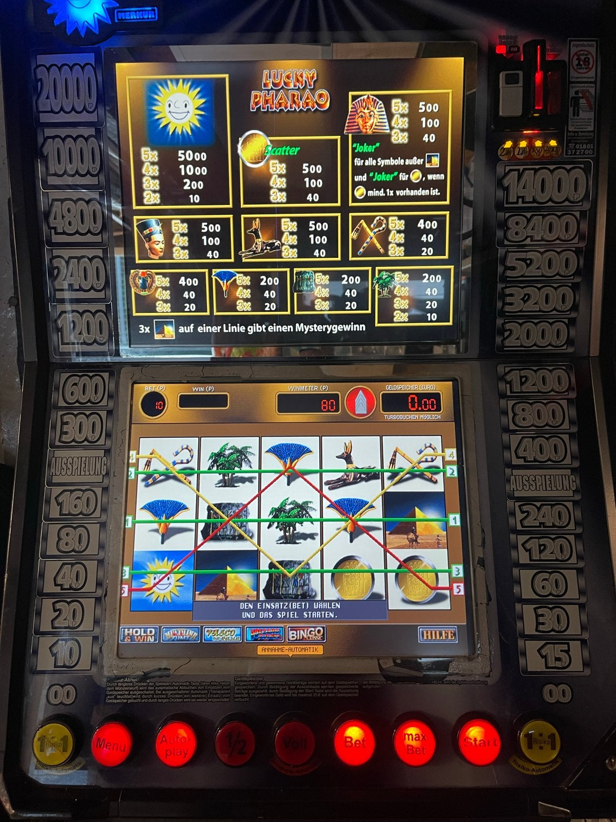 Merkur Multi Gokkast - Lucky Pharao, Bingo, Hold & Win, Ophalen, Gebruikt