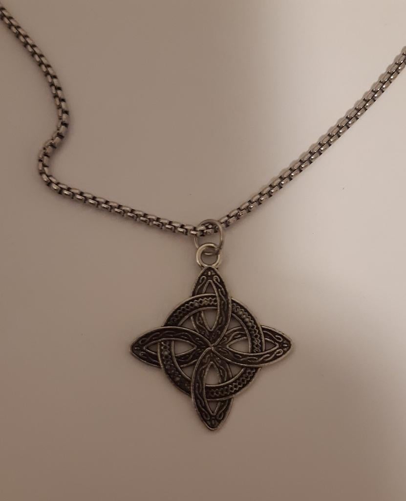 Heksenknoop ketting Keltisch, Verzenden, Nieuw, Zilver, Overige materialen