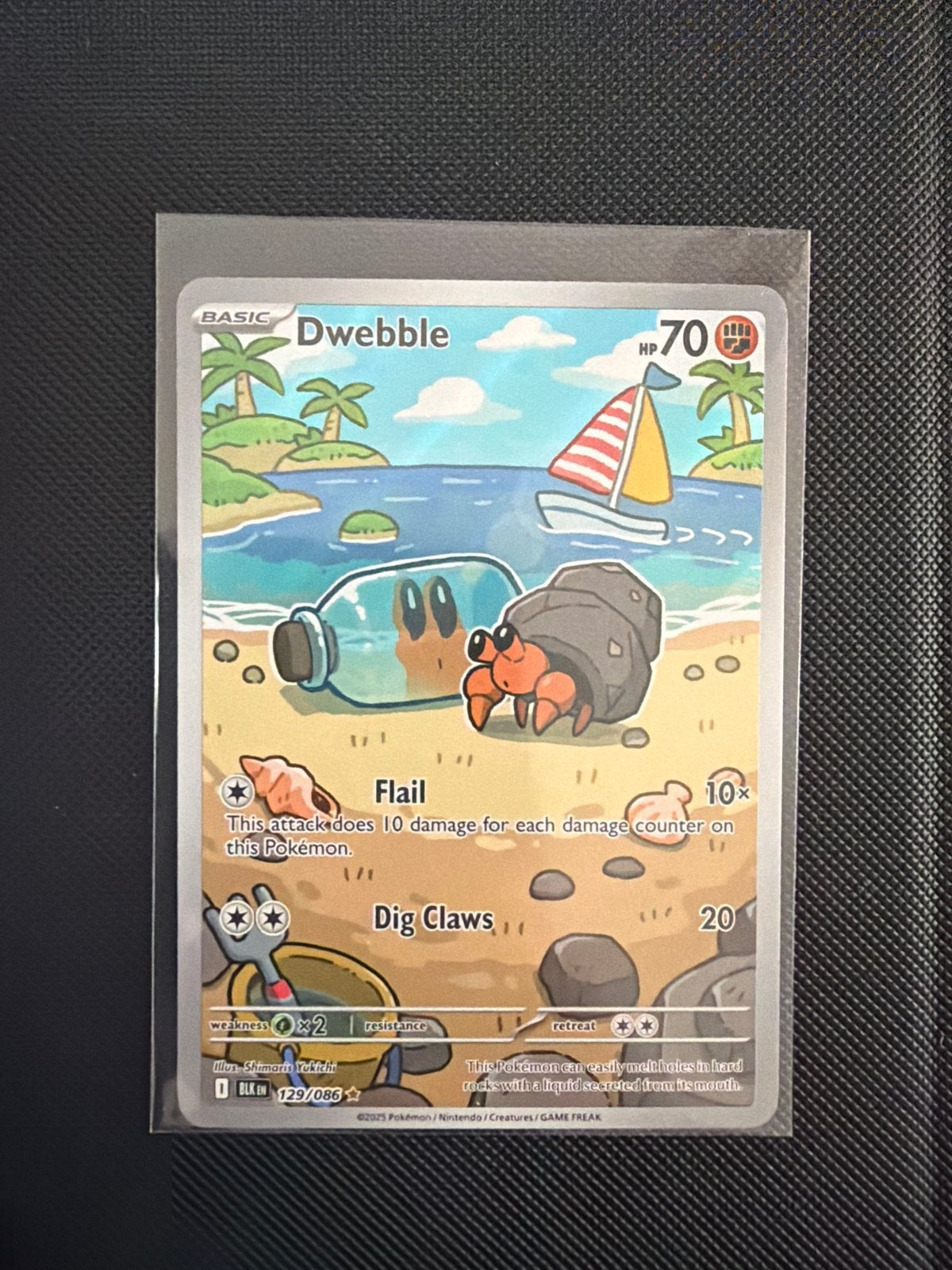 Dwebble Pokémon kaart 129/086 - Zo goed als nieuw, Ophalen of Verzenden, Zo goed als nieuw, Losse kaart
