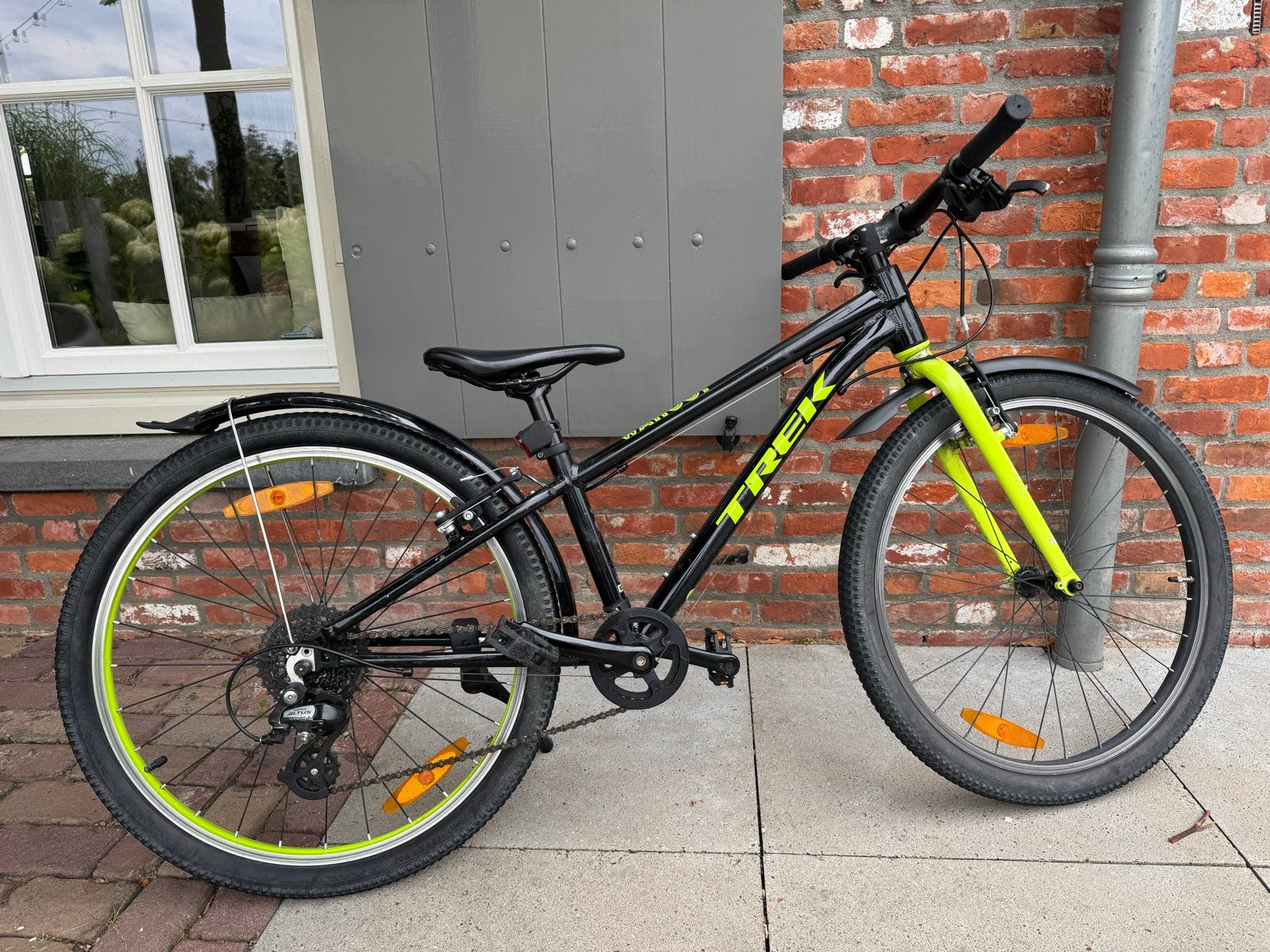 Trek Wahoo kinderfiets mountainbike 24 inch - Zwart/Neon, Ophalen, Gebruikt, Schijfrem, 20 inch of meer