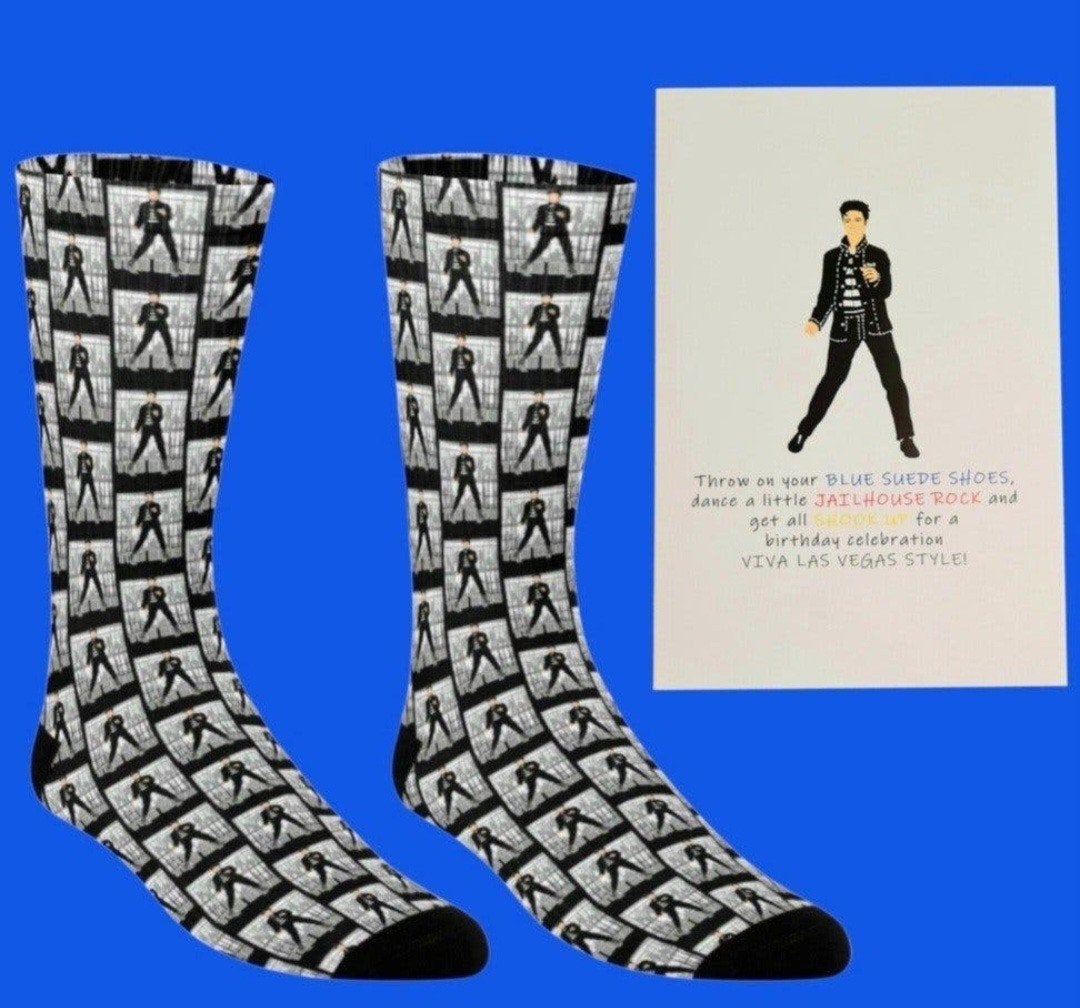 ELVIS PRESLEY SOKKEN + VERJAARDAGS KAART ELVIS PRESLEY, Kleding | Heren, Ophalen of Verzenden, Nieuw