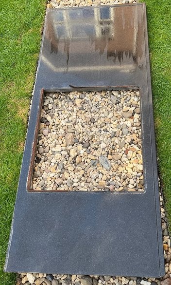 Composieten aanrechtblad met uitsparing - 152,5x60x4,5 cm, Huis en Inrichting, Ophalen, Gebruikt, Zwart, 50 tot 100 cm
