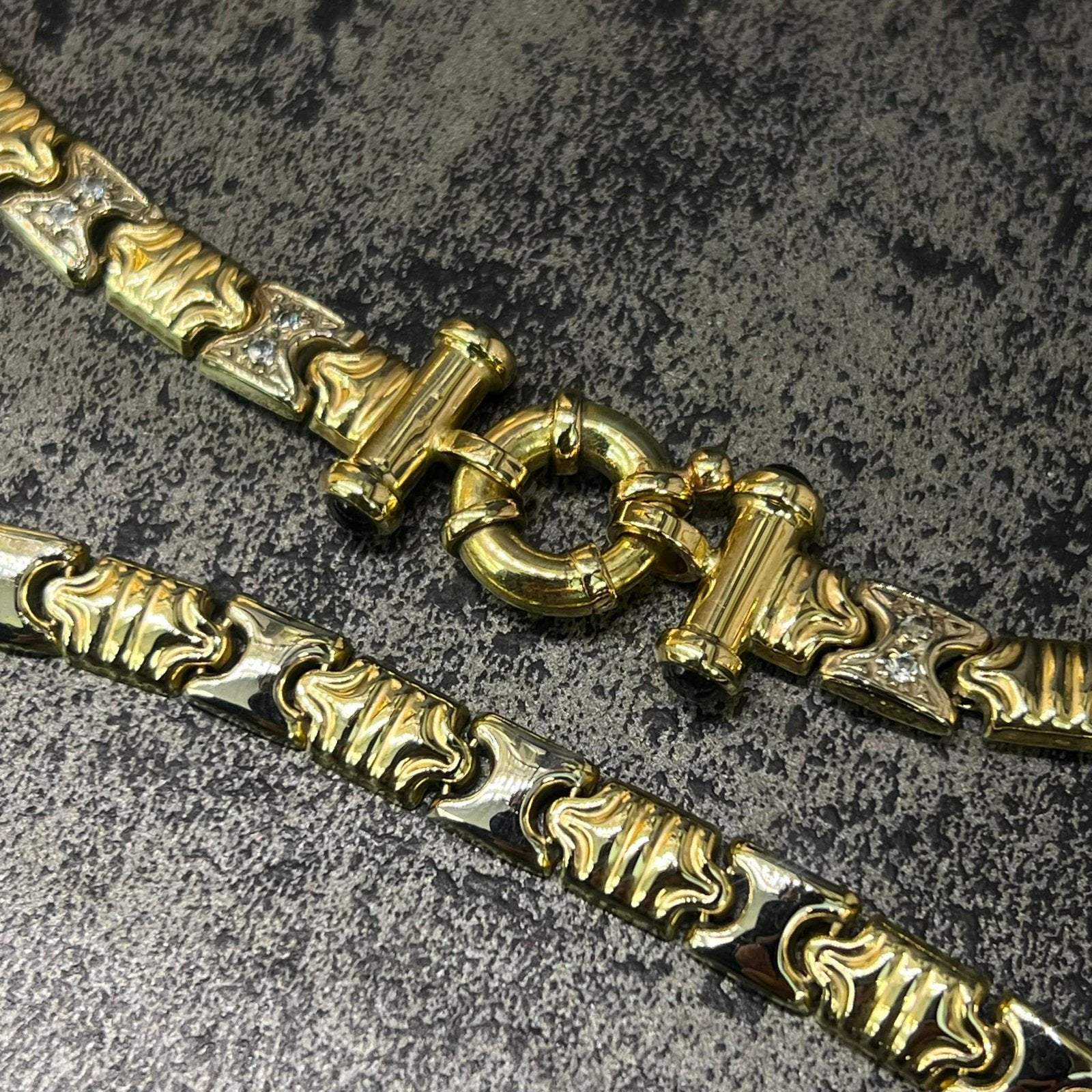 Foto 13 van Prachtige 14k gouden bulgari set ketting armband en ring