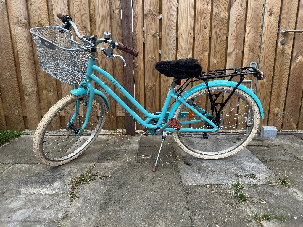 BTWIN Stadsfiets kind 24 inch 9-12 jaar Elops 500 blauw, Fietsen en Brommers, Ophalen, 20 inch of meer, Velgrem, Zo goed als nieuw