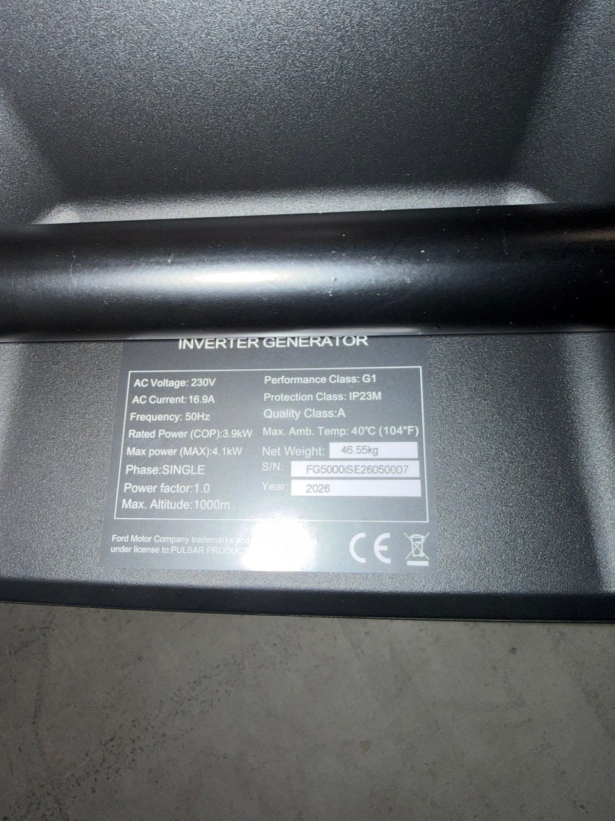 Ford FG5000iSe l inverter l nieuw l 2 stuks, Ophalen of Verzenden, Zo goed als nieuw, Minder dan 5 kVA, Benzine