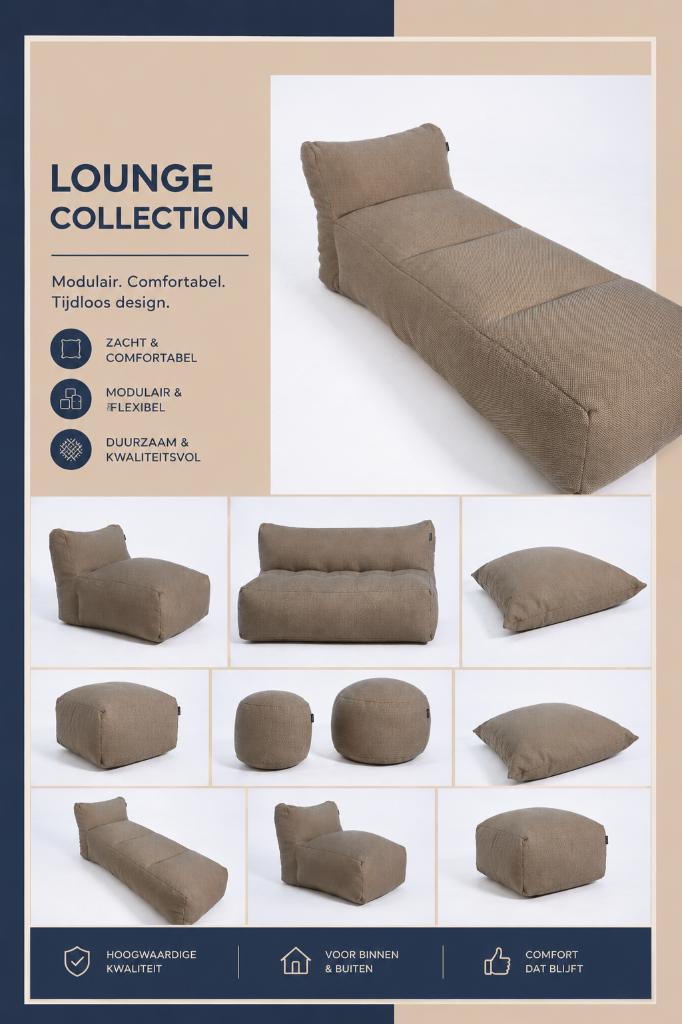 luxe Longesets all weather buiten stoel banken ligbed poef, Ophalen, Overige materialen, 6 zitplaatsen, Nieuw