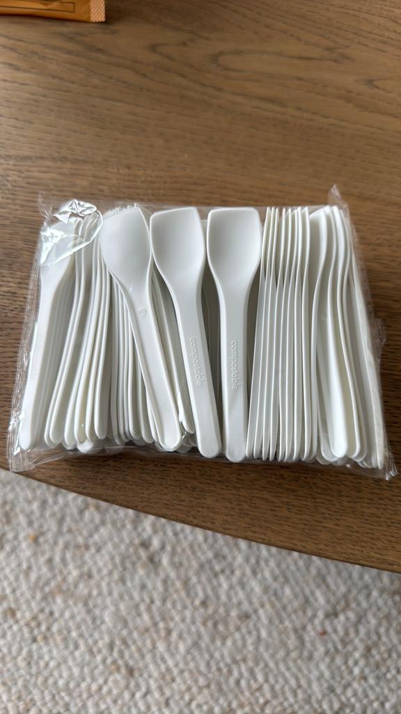 Plastic ijslepeltjes, Ophalen of Verzenden, Nieuw, Rvs of Chroom