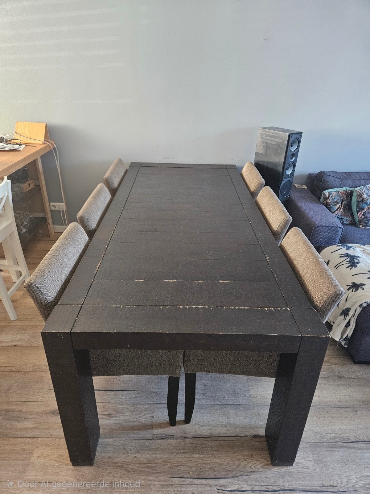 Eettafel met 6 stoelen - gebruikt, Ophalen, Hout, Gebruikt, Bruin