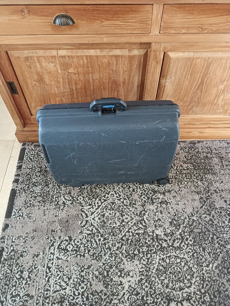 samsonite koffer grijs/blauw gebruikt, Sieraden, Tassen en Uiterlijk, 60 tot 70 cm, Gebruikt, Hard kunststof, 45 tot 55 cm