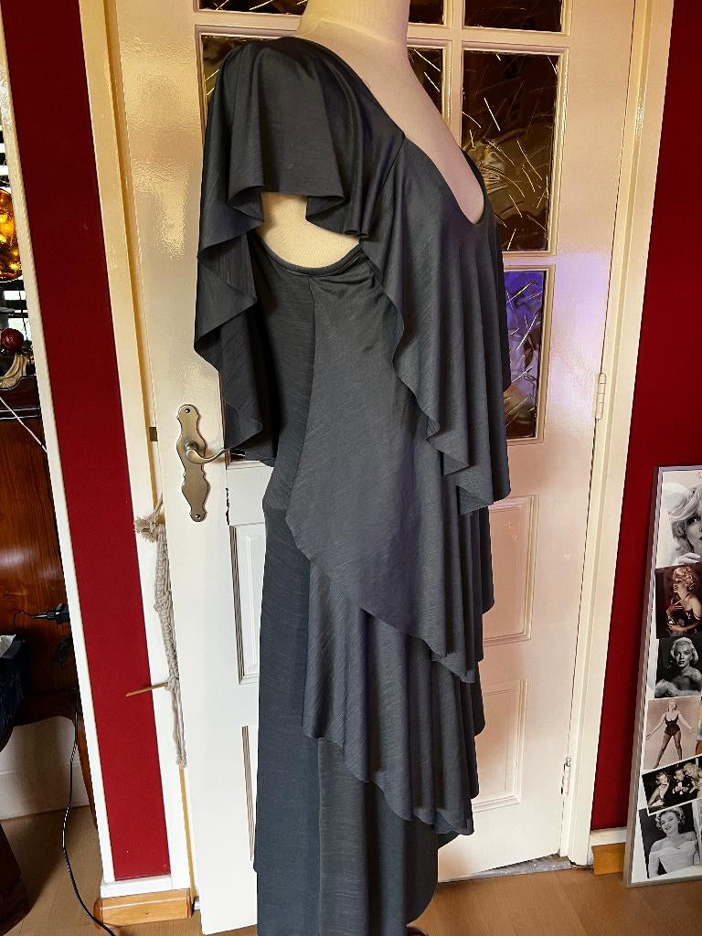metallic kleurige jurk, Zo goed als nieuw, Grijs, Onder de knie, Ophalen