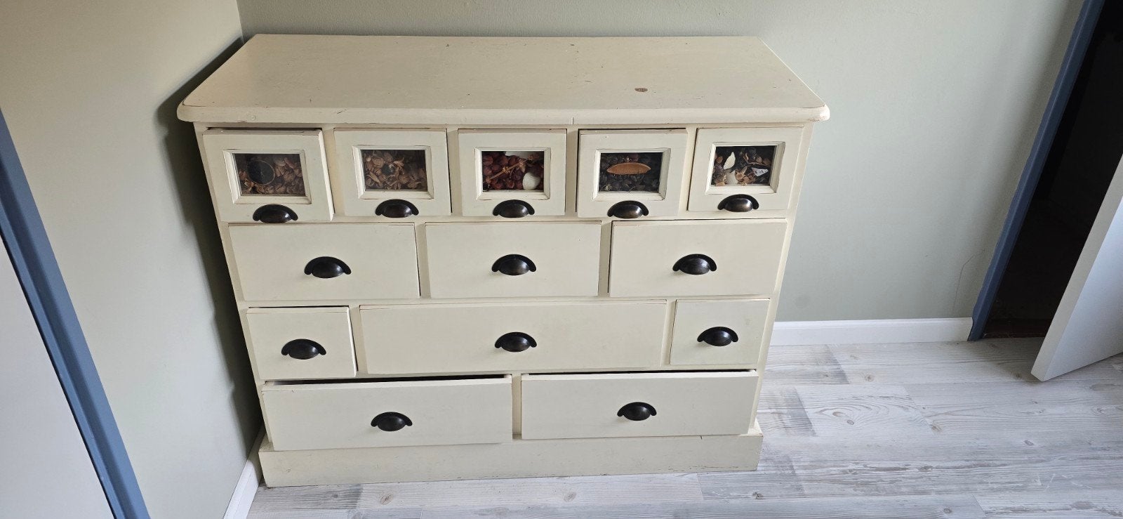 Witte ladekast, Huis en Inrichting, Ophalen, Gebruikt, 100 tot 150 cm, 5 laden of meer