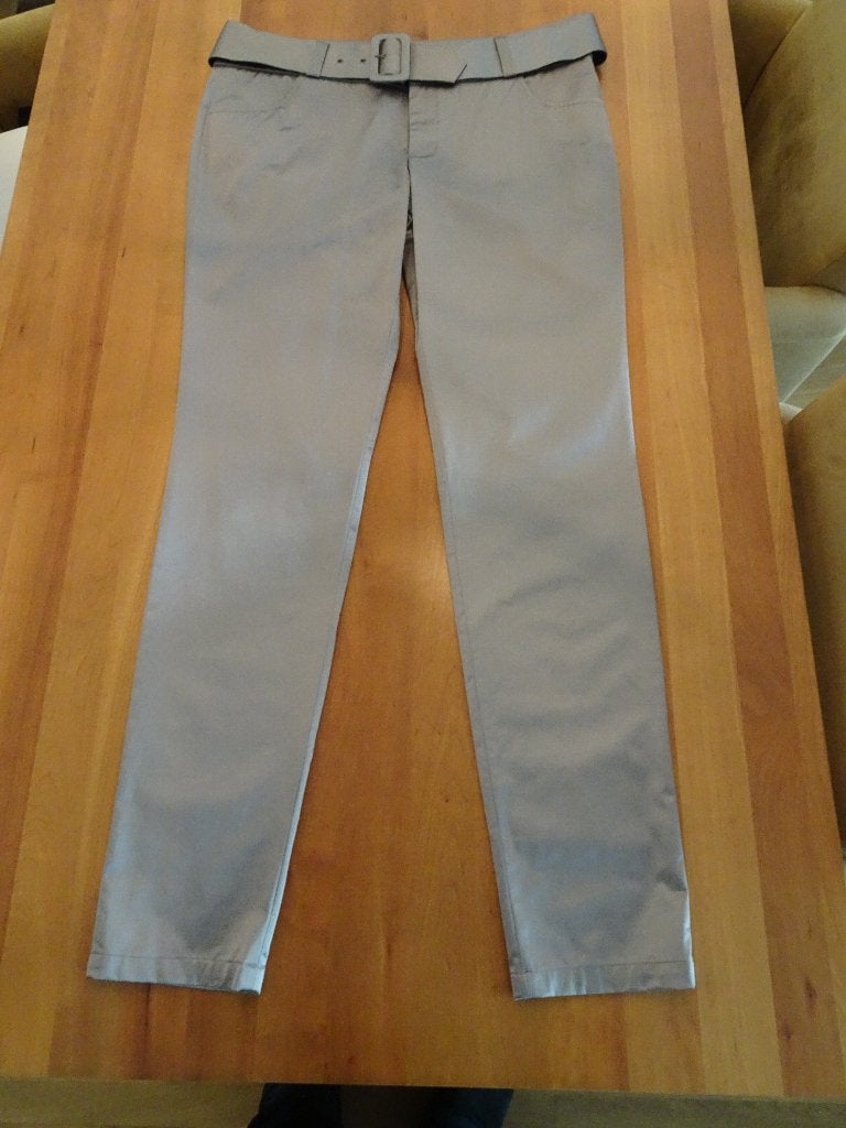 MONIQUE COLLIGNON taupe kleurige glanzende pantalon, Overige kleuren, Verzenden, Maat 42/44 (L), Nieuw
