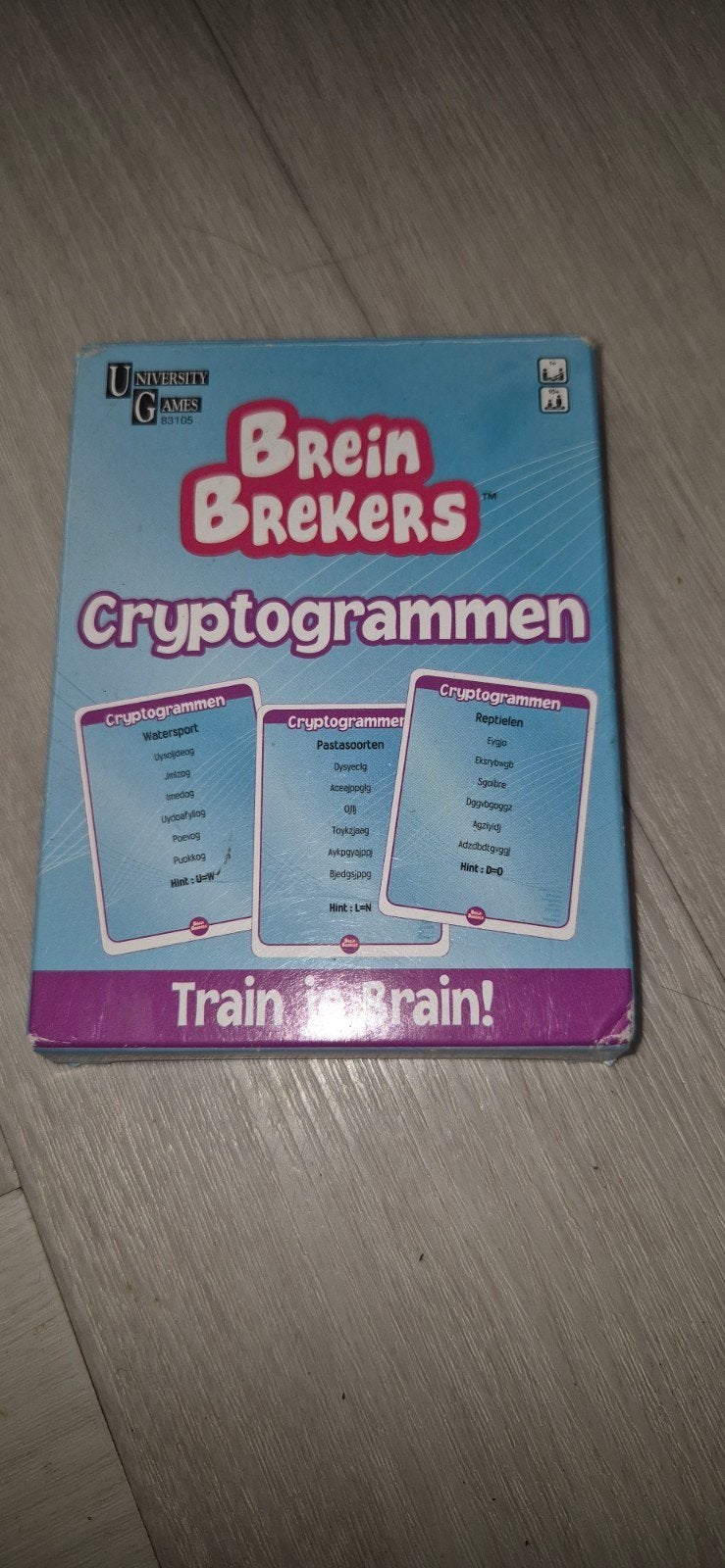 Brein Brekers Cryptogrammen - University Games, Ophalen of Verzenden, Zo goed als nieuw, Overige typen