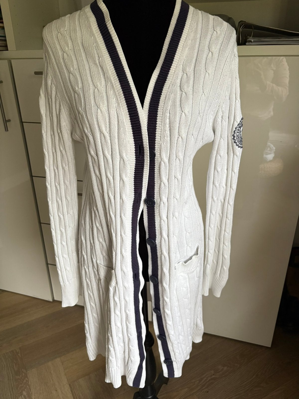 Blue River katoen lang ecru vest sportief L 42 igst, Ophalen of Verzenden, Zo goed als nieuw, Maat 42/44 (L), Beige