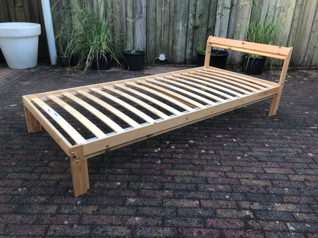 bed 90 x 200 cm  1-persoons met lattenbodem, Ophalen, 90 cm, N.v.t., N.v.t.