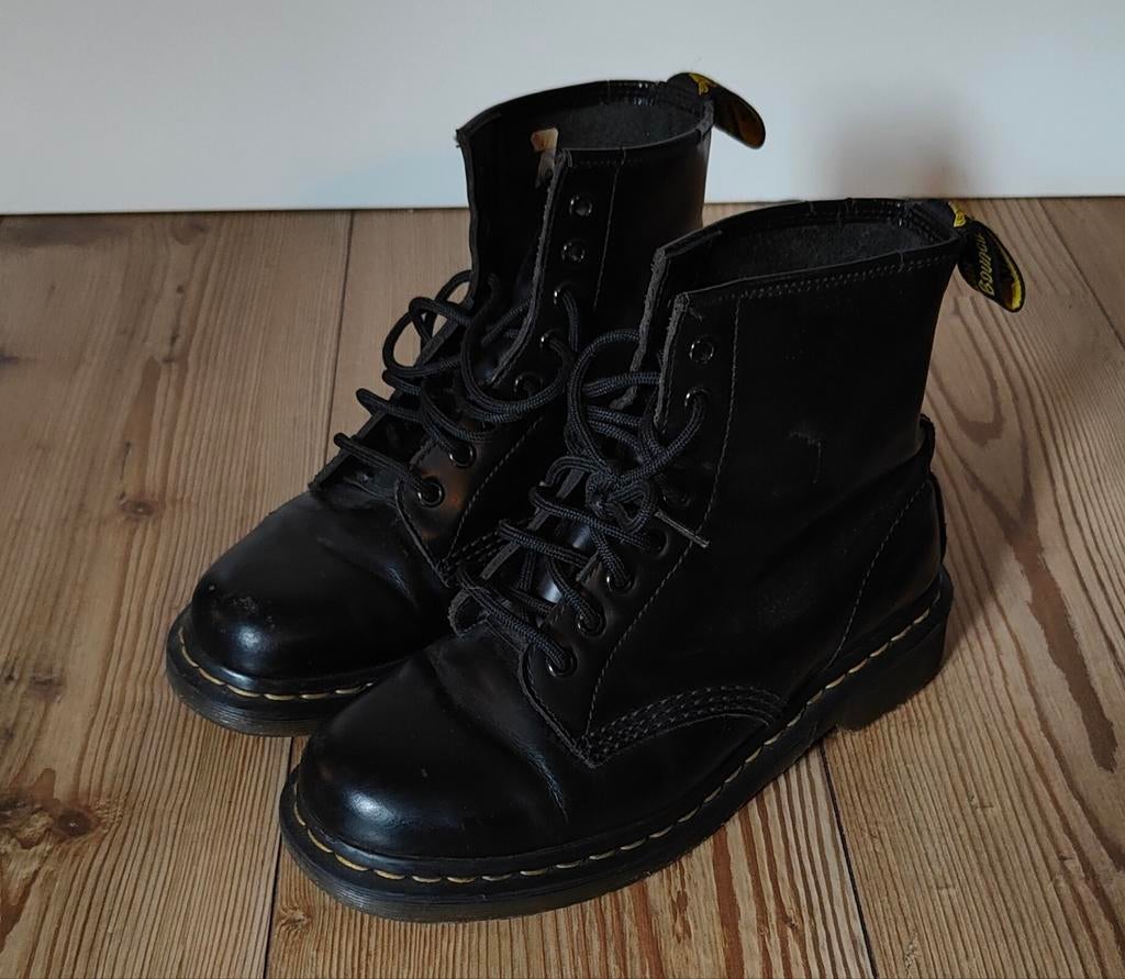 Dr. Martens  Zwarte Leren Boots- Maat 39, Zwart, Lage of Enkellaarzen, Ophalen of Verzenden, Dr. Martens