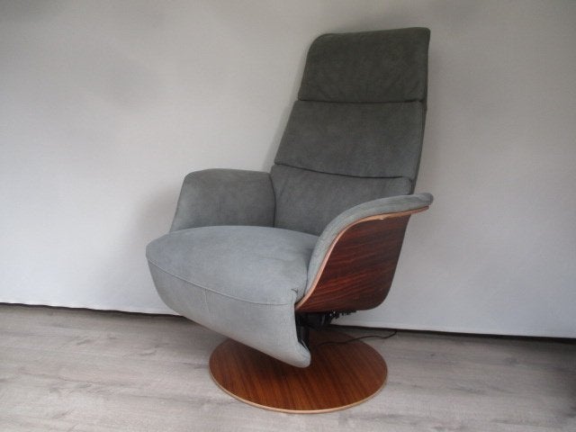 NIEUWSTAAT Hjort Knudsen relax fauteuil elek.verst. stof XL, 75 tot 100 cm, Ophalen of Verzenden, Zo goed als nieuw, Hout