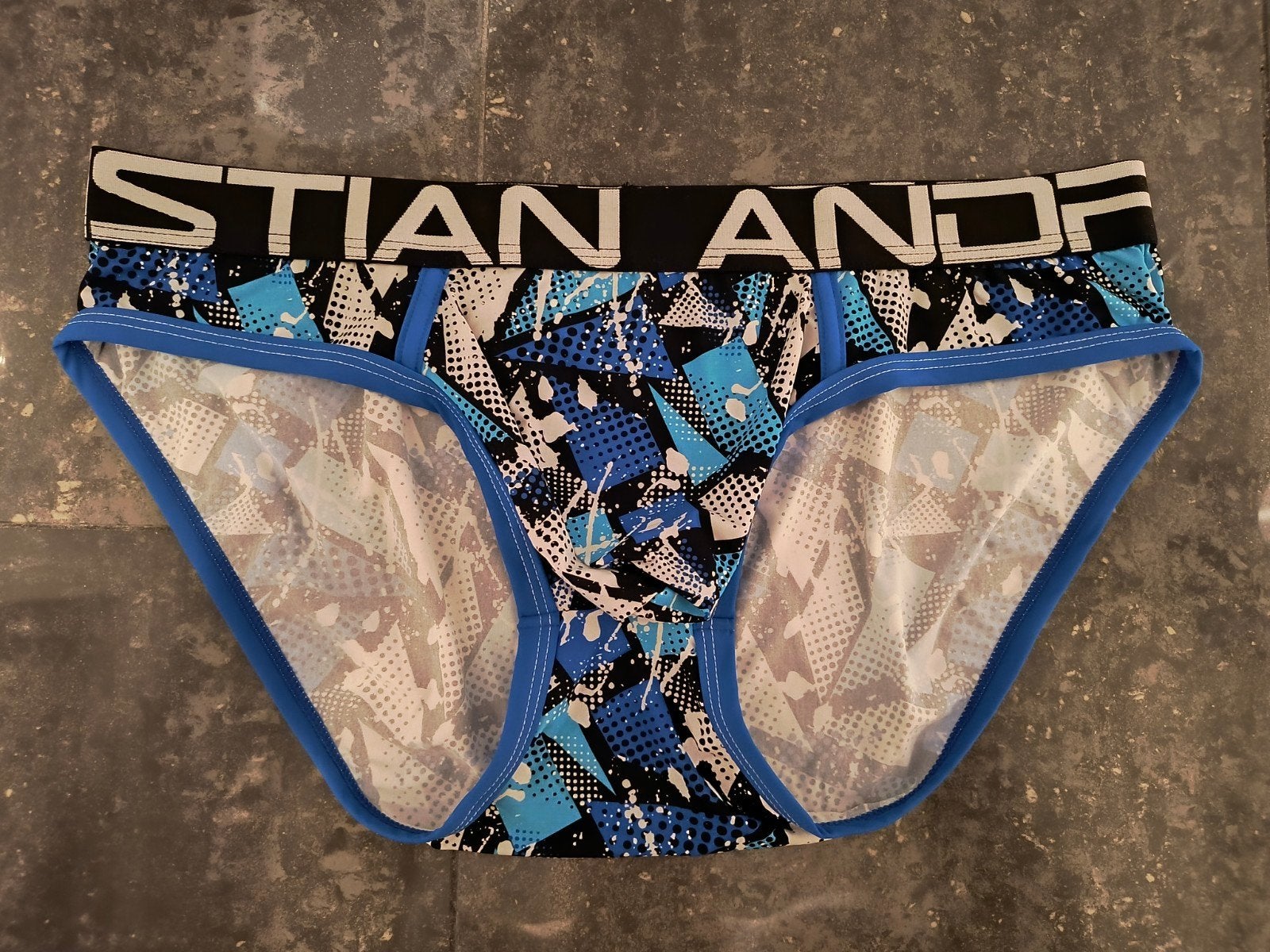 Maat L | Andrew Christian Zwarte Blauwe Heren Slip Ondergoed, Kleding | Heren, Verzenden, Blauw, Andrew Christian, Slip