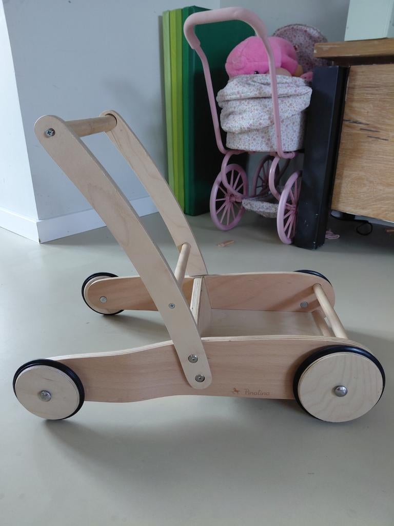 Houten loopwagen PinoLino, Ophalen of Verzenden, Duw- of Trekspeelgoed