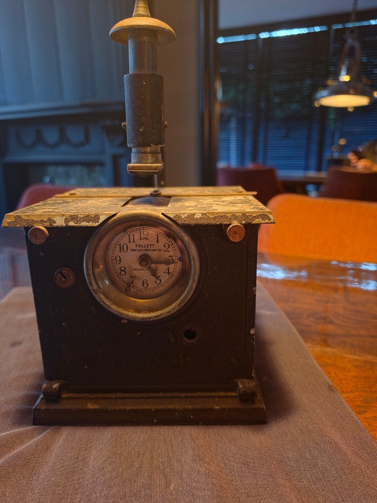 Antieke Follett Time Clock - Uniek Verzamelobject, Ophalen of Verzenden