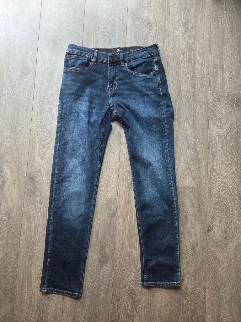 7 for all mankind spijkerbroek 32, 7 For All Mankind, Blauw, W32 (confectie 46) of kleiner, Ophalen of Verzenden