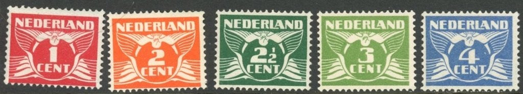 Vliegende duif, NVPH 144-148, ongebruikt, Ophalen of Verzenden, T/m 1940, Postfris