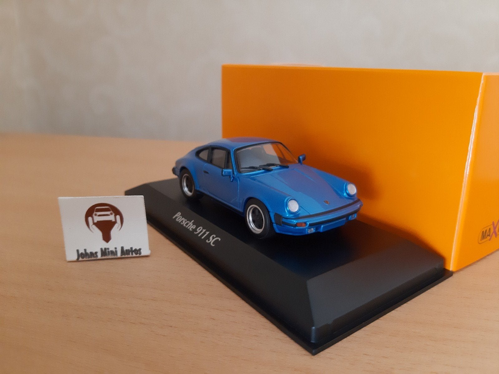 Porsche 911 SC 1979 blauw-metallic van Maxichamps 1:43, Overige merken, Auto, Nieuw, Ophalen of Verzenden