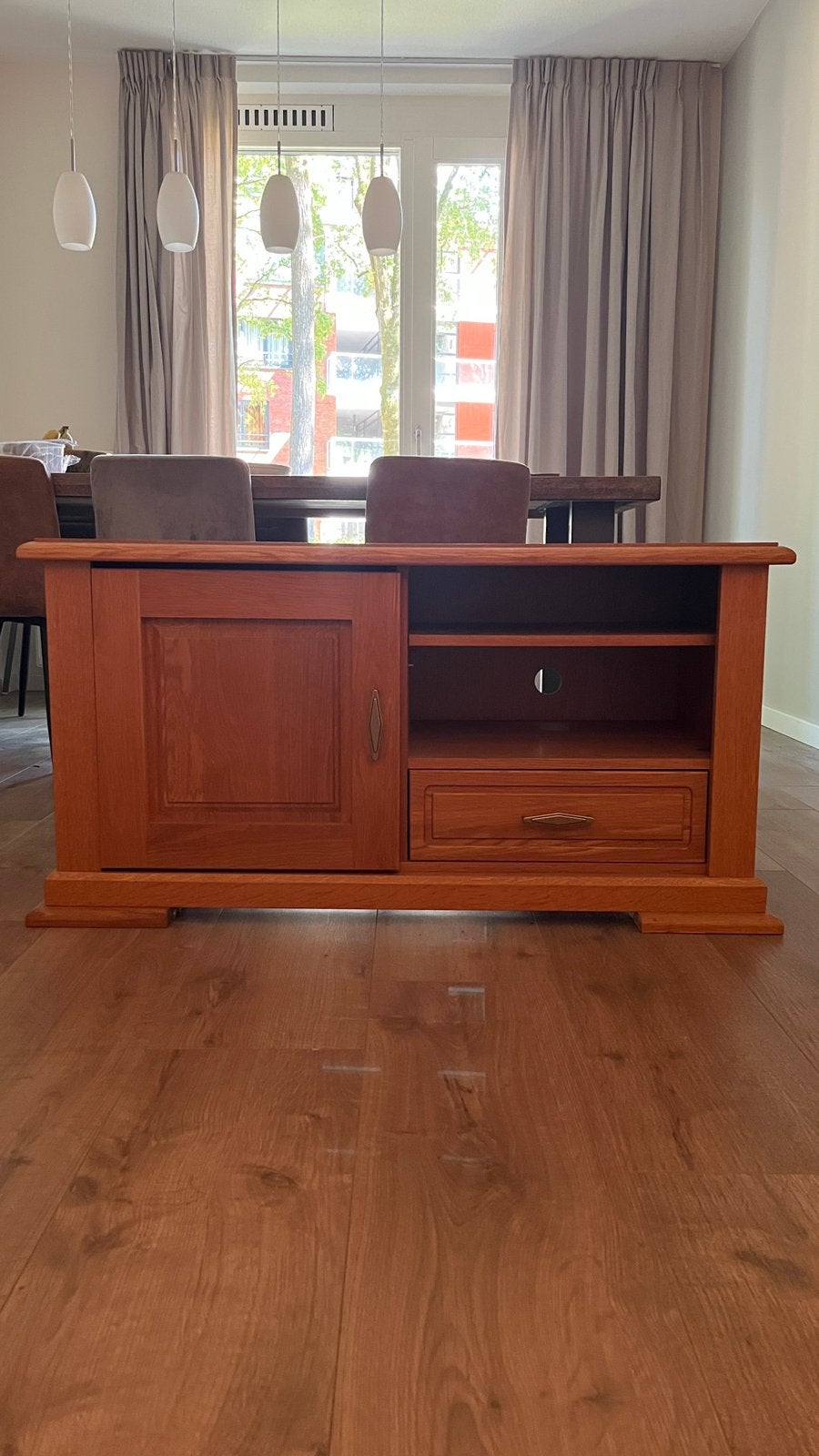 Tv audio meubel, Ophalen, Gebruikt, 100 tot 150 cm, Modern klassiek