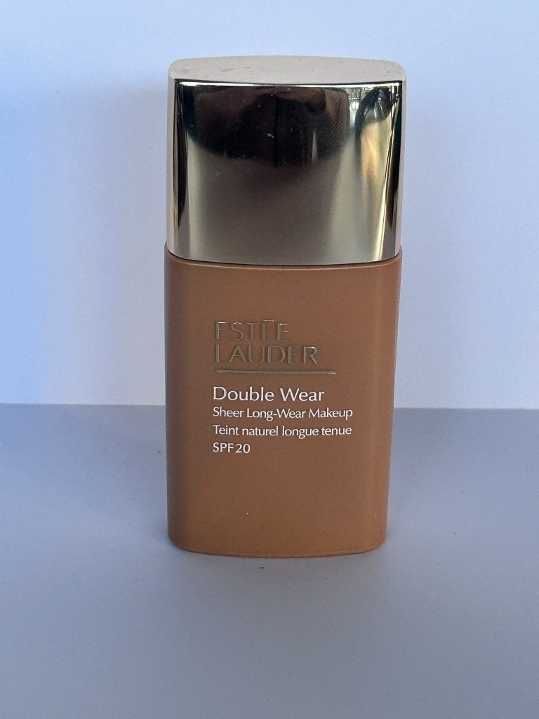 Estee Lauder Double Wear Sheer Foundation 5W1 Bronze, Gehele gezicht, Beige, Ophalen of Verzenden, Zo goed als nieuw
