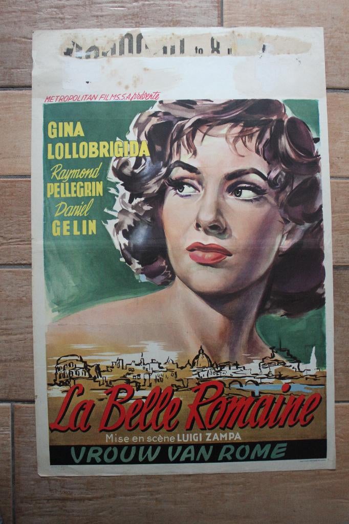 filmaffiche Gina Lollobrigida La Romana 1954 filmposter, Ophalen of Verzenden, A1 t/m A3, Film en Tv, Rechthoekig Staand