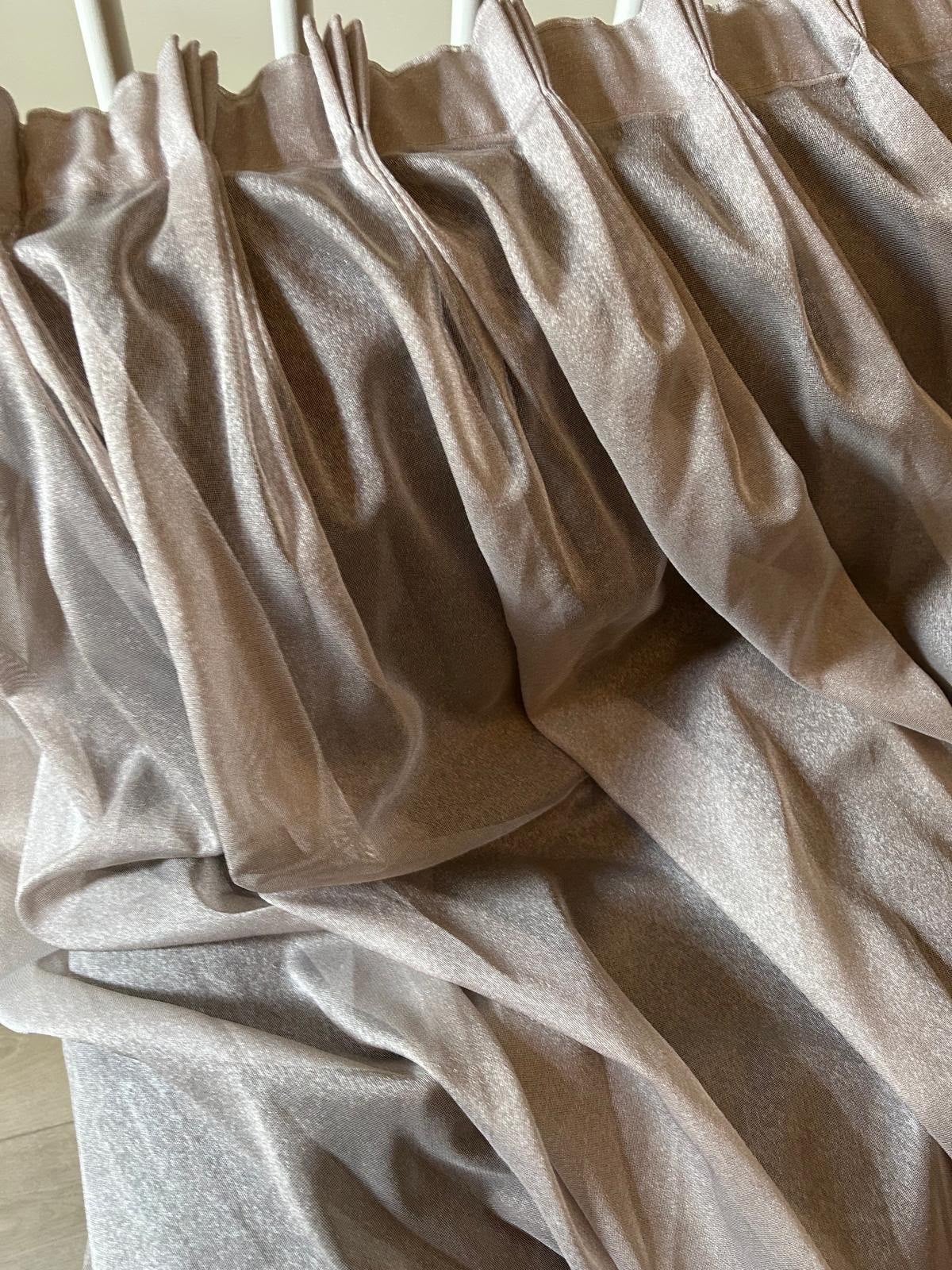 Lichtdoorlatende gordijnen - Beige/Taupe, Ophalen, Gebruikt, Beige, Lichtdoorlatend