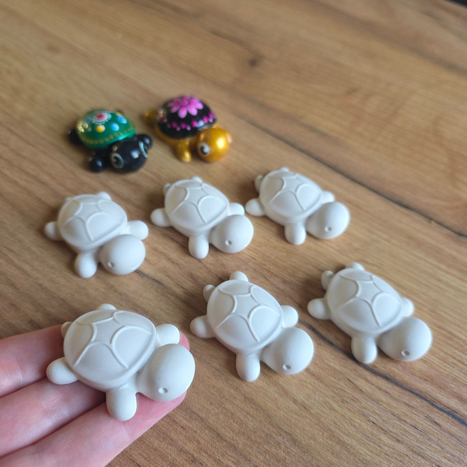 6 blanco schildpadden gipsfiguurtje voor dotting, stippen, Ophalen of Verzenden, Nieuw