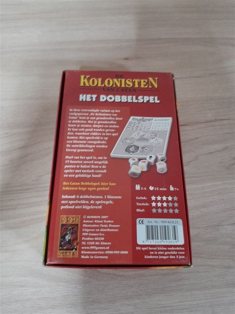 De kolonisten van Catan het dobbelspel - s3564, Verzenden, Zo goed als nieuw
