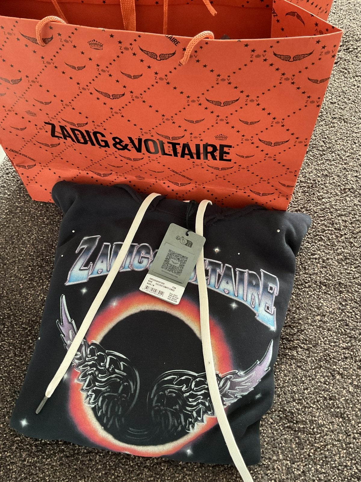 Zadig & Voltaire zwarte hoody met strass maat M nieuw, Ophalen of Verzenden, Zo goed als nieuw, Blauw