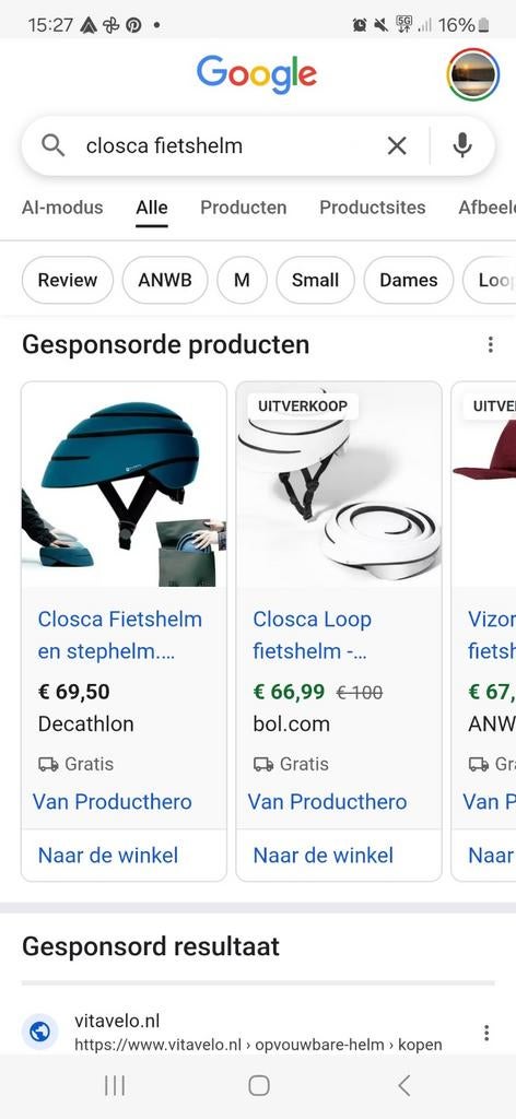 Witte opvouwbare fietshelm Closca- Nieuw in doos, Ophalen, Nieuw, M, Dame