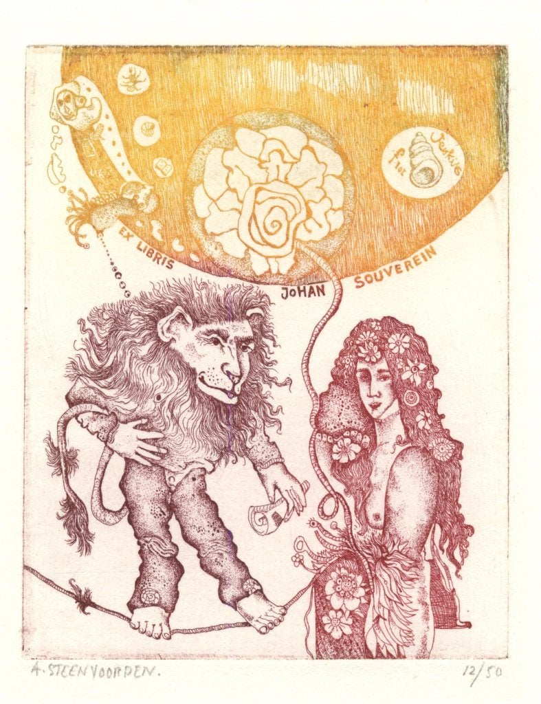0295 Ex Libris Nederland : Ab Steenvoorden, 1980, Verzenden, Ex libris