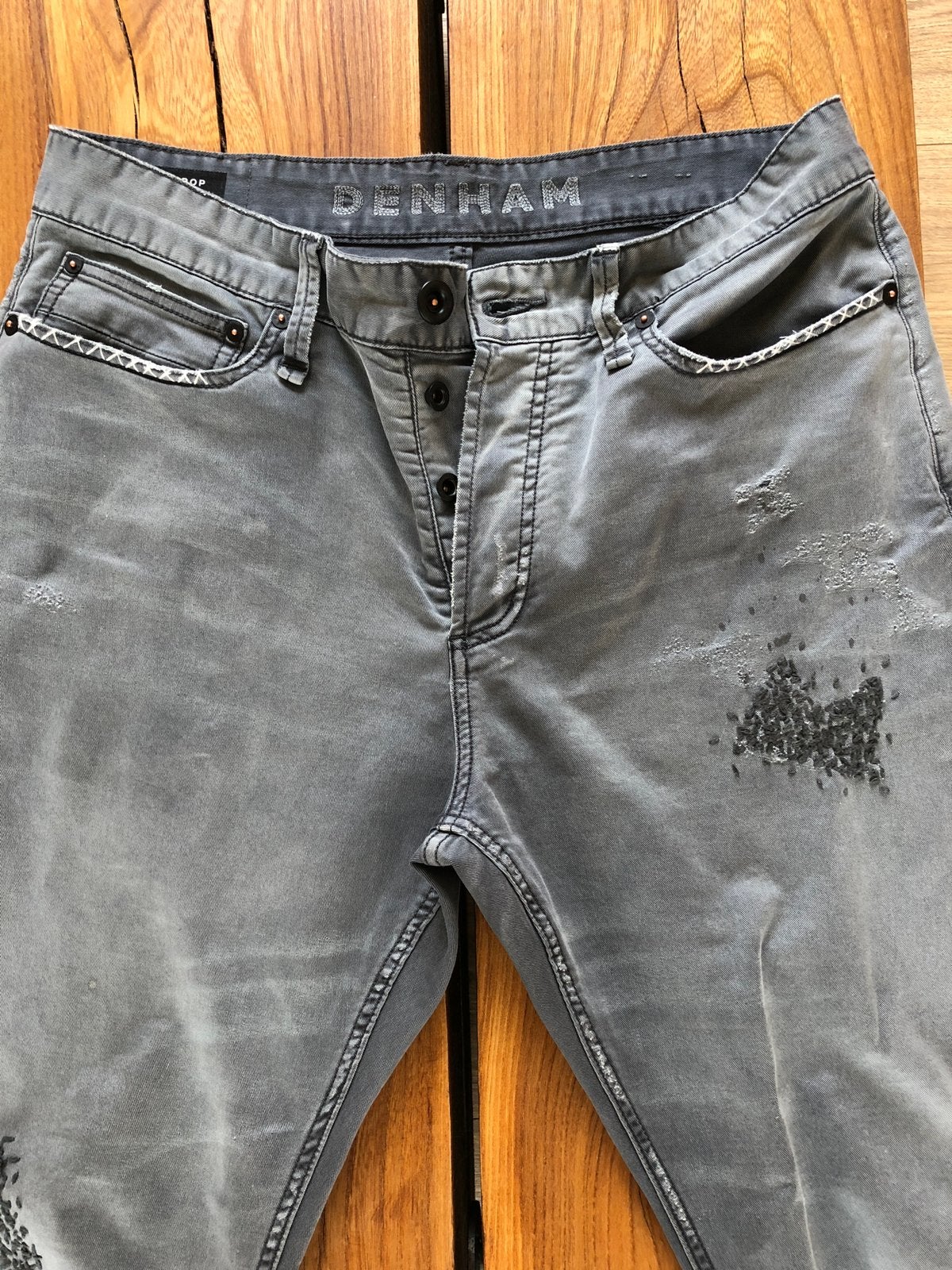 Diverse Denham Jeans Broek Crop Razor 30 32x30 Candiani, Ophalen of Verzenden, Zo goed als nieuw, Grijs, W32 (confectie 46) of kleiner